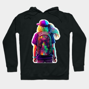 Girl with a backpack design #9 Hoodie